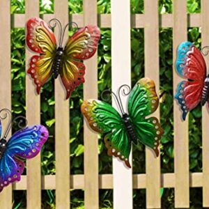 ShabbyDecor Metal Butterfly Wall Decoration Butterfly Outdoor Garden Decor Set of 4