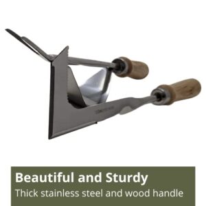 Weed Puller and Patio Paver Weeding Tool Set - Two Classic, Heavy Duty, Stainless Steel Weeding Tools with Beautiful Wooden Handles - by Truly Garden
