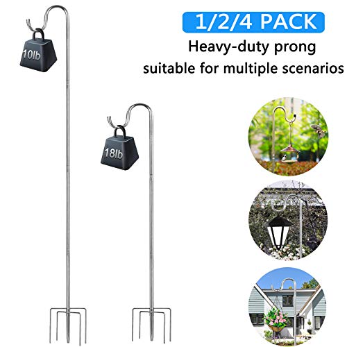 HOME RIGHT Bird Feeder Pole,30 to 62 inch Adjustable Shepherds Hook Heavy Duty 5 Prong Metal Hanger Hook Garden Plant Hooks for Wedding Decoration(1 Pack)