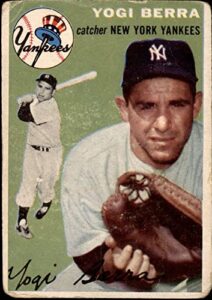1954 topps # 50 wht yogi berra new york yankees (baseball card) (white back) fair yankees