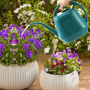 Fasmov 1-Gallon Plastic Watering Can with Comfortable Handle, Garden Watering Cans Long Spout for Indoor Outdoor Watering Plants (Green)