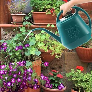 Fasmov 1-Gallon Plastic Watering Can with Comfortable Handle, Garden Watering Cans Long Spout for Indoor Outdoor Watering Plants (Green)