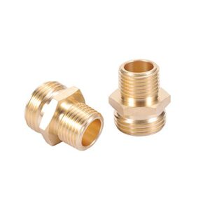 brass pipe to garden hose fitting connect ,3/4″ght male x 1/2″ npt male connector ,ght to npt adapter brass fitting,garden hose adapter(2 pack) (1/2npt(male to male))