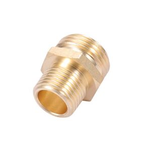 Brass Pipe to Garden Hose Fitting Connect ,3/4"GHT Male x 1/2" NPT Male Connector ,GHT to NPT Adapter Brass Fitting,Garden Hose Adapter(2 Pack) (1/2NPT(male to male))