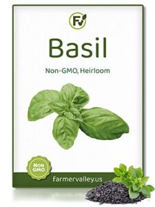 basil seeds for planting home garden herbs – individual pack of 550+ heirloom seeds, suitable for outdoors, indoors, and hydroponics – non-gmo, non-hybrid, untreated, and usa grown variety