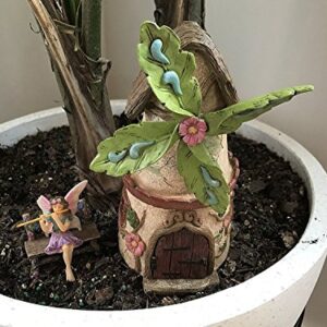 Patio Eden Miniature Fairy Garden House Kit - Mini Fairy Figurines - Indoor or Outdoor 3 Piece Accessory Set