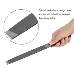 Kafuty-1 8in Flat Mill File, Smooth Blade with Ergonomic Handle, T12 carbon tool steel Edge Metal File Sharpening for Drills and All Edge, Lawn Mower Blade, Garden Shears, Chisels, etc