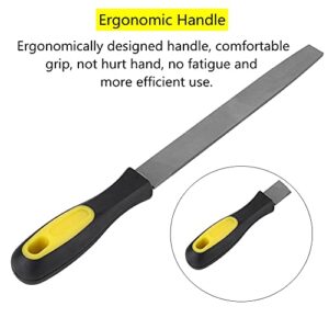 Kafuty-1 8in Flat Mill File, Smooth Blade with Ergonomic Handle, T12 carbon tool steel Edge Metal File Sharpening for Drills and All Edge, Lawn Mower Blade, Garden Shears, Chisels, etc