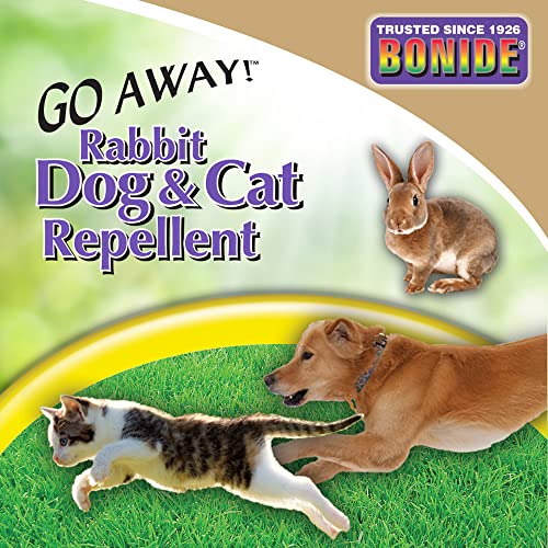 Bonide Go Away! Rabbit, Dog, & Cat Repellent Granules, 1 lb Ready-to-Use, Keep Dogs off Lawn, Garden, Mulch & Flower Beds