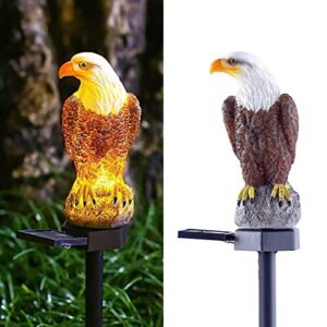 CHUANGFENG Eagle Figurine Garden Solar Stake Light Solar Eagle Lights Outdoor Decorative Bright Light Eagle Statue for Garden, Lawn,Patio,Yard Decoration (2pack