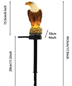 CHUANGFENG Eagle Figurine Garden Solar Stake Light Solar Eagle Lights Outdoor Decorative Bright Light Eagle Statue for Garden, Lawn,Patio,Yard Decoration (2pack