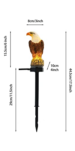 CHUANGFENG Eagle Figurine Garden Solar Stake Light Solar Eagle Lights Outdoor Decorative Bright Light Eagle Statue for Garden, Lawn,Patio,Yard Decoration (2pack