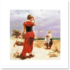 Seaside Gathering - Artist Embellished Canvas