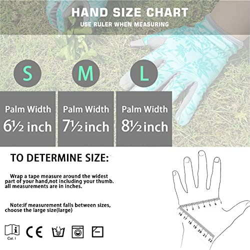 KLDOLLAR Leather Gardening Gloves for Women, Breathable Spandex & Thorn Proof, Garden Gloves for Weeding, Planting, Digging, Flexible Touch Screen Grip - Medium Green