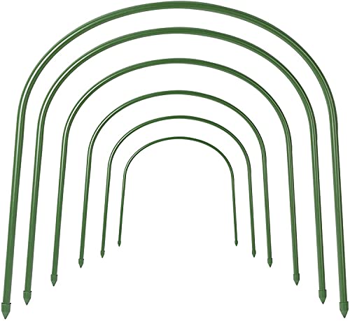 VIVOSUN 6Pcs 4FT Greenhouse Hoops, 6 Sets 19.7" x 18.9" Garden Hoops, Grow Tunnel with Plastic Coated, Rust-Free, Garden Hoops Garden Stakes Plant Supports for Garden Fabric Covers Raised Beds
