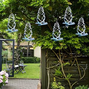 Hausse 6 Pack Bird Repellent Spiral Reflectors Silver Mylar Spinner, Hanging Reflective Bird Deterrent Device, Garden Decorative Scare Birds Away, Like Woodpeckers, Pigeons and Geese