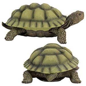 Design Toscano QM91887611 Gilbert The Box Turtle Garden Decor Animal Statue, Set of 2, full color