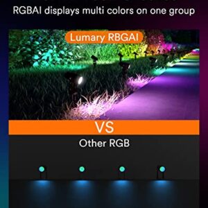 Lumary 56Ft Smart Landscape Lights Waterproof, RGBAI Color Changing Landscape Spotlight WiFi APP/Voice Control, Low Voltage Landscape Lighting Outdoor Light for Patio Garden Yard Pathway (6 Pack)