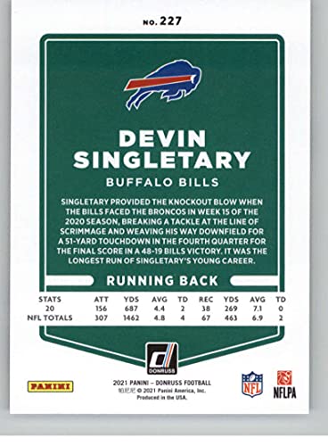 2021 Donruss #227 Devin Singletary Buffalo Bills NFL Football Card NM-MT