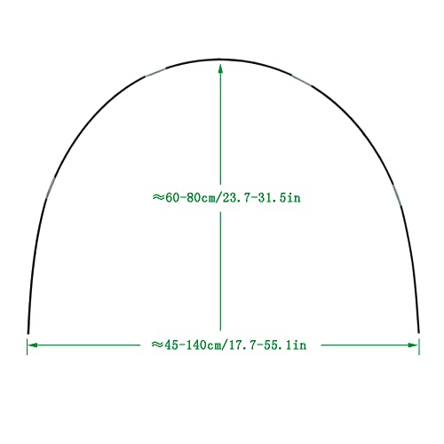 Greenhouse Tunnel with Clips,Set of 6,Greenhouse Hoops for Supporting Garden Row Covers to Protect Plants from Frost, Insects, Birds, or Intense Sun