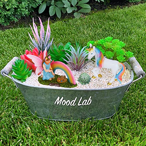 Mood Lab Fairy Garden - Unicorn Rainbow Set of 2 pcs - Miniature Figurines & Accessories Kit