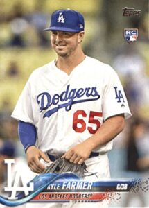 2018 topps series 2#485 kyle farmer los angeles dodgers rookie baseball card – gotbaseballcards