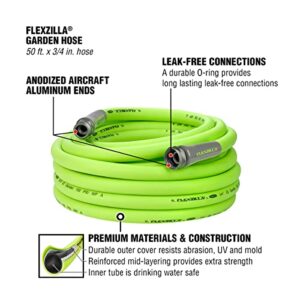 Flexzilla Garden Hose 3/4 in. x 50 ft., Heavy Duty, Lightweight, Drinking Water Safe, ZillaGreen - HFZG650YW-E