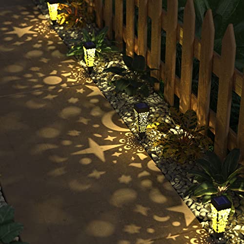 EKQ 8 Pack Small Solar Garden Lights Outdoor Waterproof Decorative Solar Pathway Landscape Lights for Patio Yard Path Backyard Walkway Sidewalk Driveway Decor (8 Pack, Black)