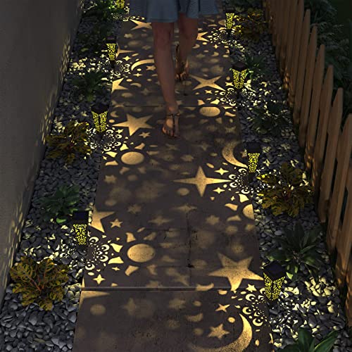 EKQ 8 Pack Small Solar Garden Lights Outdoor Waterproof Decorative Solar Pathway Landscape Lights for Patio Yard Path Backyard Walkway Sidewalk Driveway Decor (8 Pack, Black)