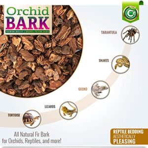 Organic Orchid Potting Bark - Made in USA Premium Mini Bark Garden Soil Amendment Mix for Proper Root Development of Phalaenopsis, Cattleyas, Indoor/Outdoor Plants, Reptile Terrarium Bedding and more!