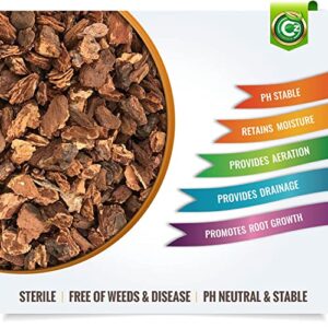 Organic Orchid Potting Bark - Made in USA Premium Mini Bark Garden Soil Amendment Mix for Proper Root Development of Phalaenopsis, Cattleyas, Indoor/Outdoor Plants, Reptile Terrarium Bedding and more!