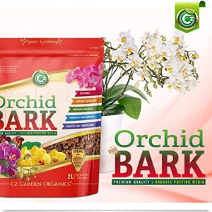 Organic Orchid Potting Bark - Made in USA Premium Mini Bark Garden Soil Amendment Mix for Proper Root Development of Phalaenopsis, Cattleyas, Indoor/Outdoor Plants, Reptile Terrarium Bedding and more!