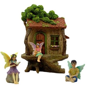 pretmanns fairy garden house kit – fairy houses for gardens – fairy house kit with fairies for fairy garden, fairy garden kit with a fairy house & garden fairies – fairy garden accessories outdoor