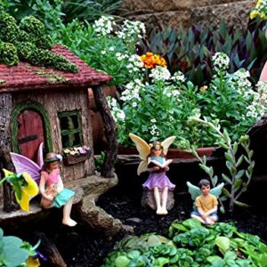 PRETMANNS Fairy Garden House Kit - Fairy Houses for Gardens - Fairy House Kit with Fairies for Fairy Garden, Fairy Garden Kit with a Fairy House & Garden Fairies - Fairy Garden Accessories Outdoor