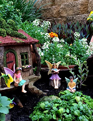 PRETMANNS Fairy Garden House Kit - Fairy Houses for Gardens - Fairy House Kit with Fairies for Fairy Garden, Fairy Garden Kit with a Fairy House & Garden Fairies - Fairy Garden Accessories Outdoor