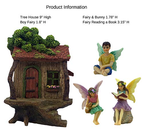 PRETMANNS Fairy Garden House Kit - Fairy Houses for Gardens - Fairy House Kit with Fairies for Fairy Garden, Fairy Garden Kit with a Fairy House & Garden Fairies - Fairy Garden Accessories Outdoor