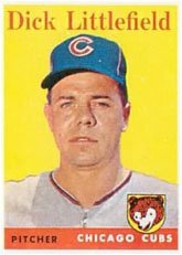 1958 topps regular (baseball) card# 241 dick littlefield of the chicago cubs ex condition