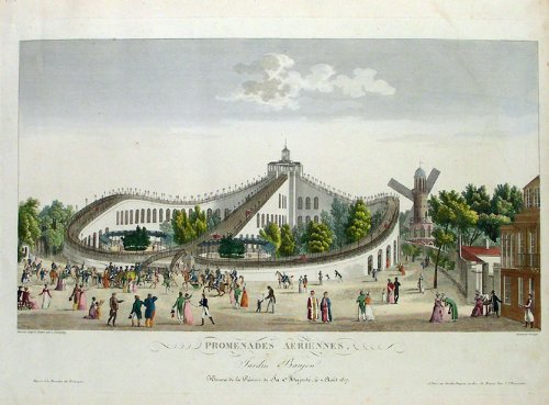 Promenades Aeriennes, Jardin Baujon. Honoré de la Présence de Sa Majesté, le 2 Août 1817 [The Aerial Walk-ways, Baujon Garden, Honoured by the Presence of His Majesty, August 2, 1817]