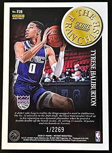 2020-21 Panini SCORE - The Franchise - TYRESE HALIBURTON Basketball ROOKIE Card - Limited Edition with Only 2269 Made - Sacramento Kings