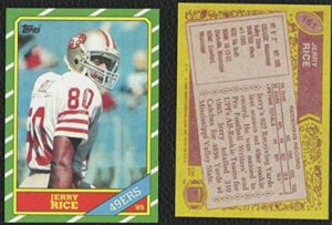 1986 topps #161 jerry rice rookie card san francisco 49ers reprint – football card