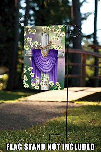 Toland Home Garden 1112324 Easter Cross Easter Flag 12x18 Inch Double Sided Easter Garden Flag for Outdoor House religious Flag Yard Decoration