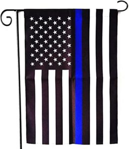 ert thin blue line garden flag double sided 12.5 x 18 inch police flag american flag made by oxford lawn decoration