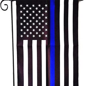 ERT Thin Blue Line Garden Flag Double sided 12.5 x 18 Inch Police Flag American Flag Made by Oxford lawn decoration