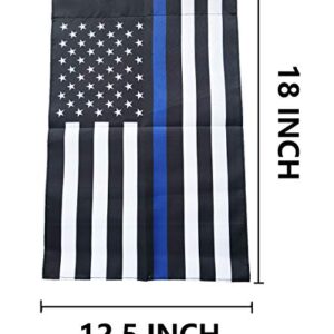 ERT Thin Blue Line Garden Flag Double sided 12.5 x 18 Inch Police Flag American Flag Made by Oxford lawn decoration