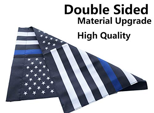 ERT Thin Blue Line Garden Flag Double sided 12.5 x 18 Inch Police Flag American Flag Made by Oxford lawn decoration