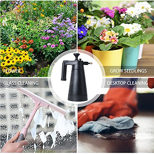 FLORA GUARD 0.4 Gallon Handheld Garden Pump Sprayer - Adjustable Nozzle, Pressure Pump, Safety Valve, Pressure Water Spray Bottle Ideal for Watering, Fertilizing, and Other Cleaning Solutions (1.5L)