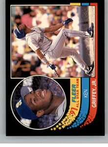 1991 fleer all stars #7 ken griffey jr. seattle mariners official mlb baseball trading card in raw (nm or better) condition