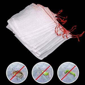 50pcs Bird Netting Bags, Fruit Protection Bags Mesh, Garden Insect Net Bags with Drawstring, 6" X 10" Mosquito Netting Bag Garden Pest Barrier for Protecting Plant Fruits Trees Vegetables and Flower.