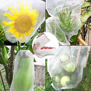 50pcs Bird Netting Bags, Fruit Protection Bags Mesh, Garden Insect Net Bags with Drawstring, 6" X 10" Mosquito Netting Bag Garden Pest Barrier for Protecting Plant Fruits Trees Vegetables and Flower.