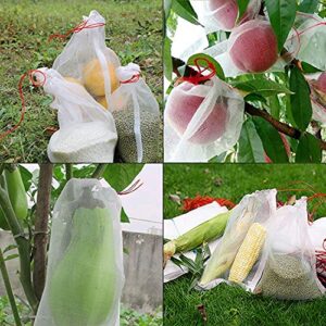 50pcs Bird Netting Bags, Fruit Protection Bags Mesh, Garden Insect Net Bags with Drawstring, 6" X 10" Mosquito Netting Bag Garden Pest Barrier for Protecting Plant Fruits Trees Vegetables and Flower.